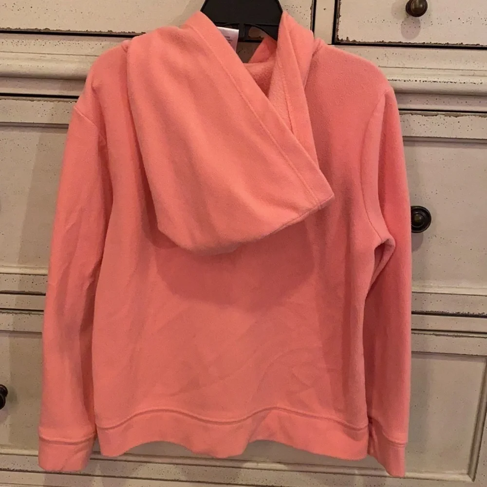 Gymboree peach pink coral fleece girls Medium jacket hoodie zipper closure 7/8​​